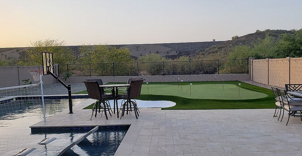 pool with mountain view
