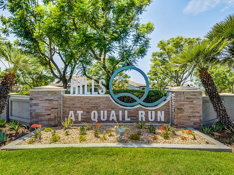Monument Sign at The Hills at Quail Run in Riverside, California