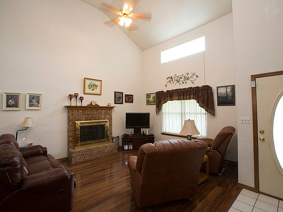 Tall ceilings in seating area