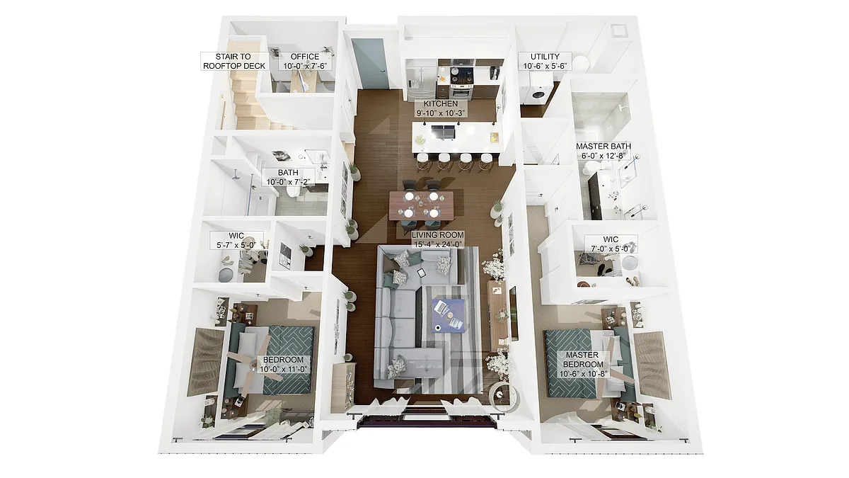 Floor plan 2 Bedroom 2 Bathroom