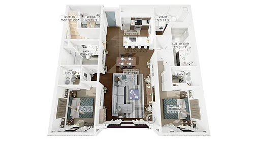 Floor plan 2 Bedroom 2 Bathroom