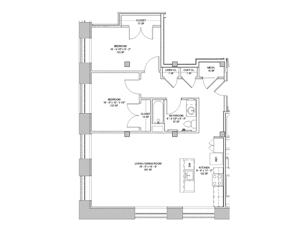Floor plan Two Bedroom