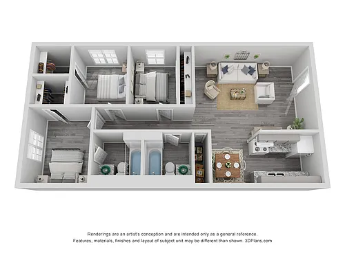 Floor plan 3x2 Renovated 1200 sq ft