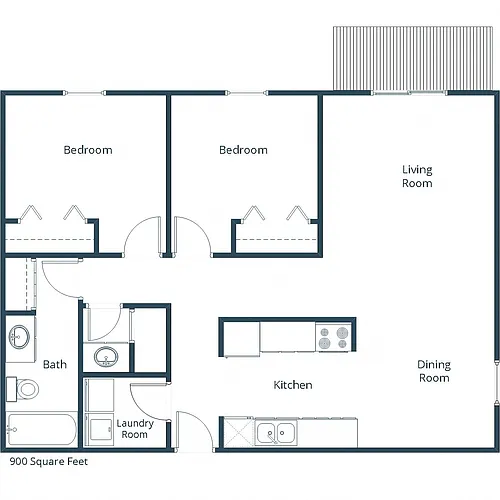 Floor plan Two Bedroom 21A