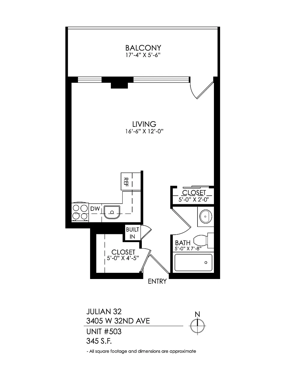 Floor plan Eden Manor Studio X 1 Bath