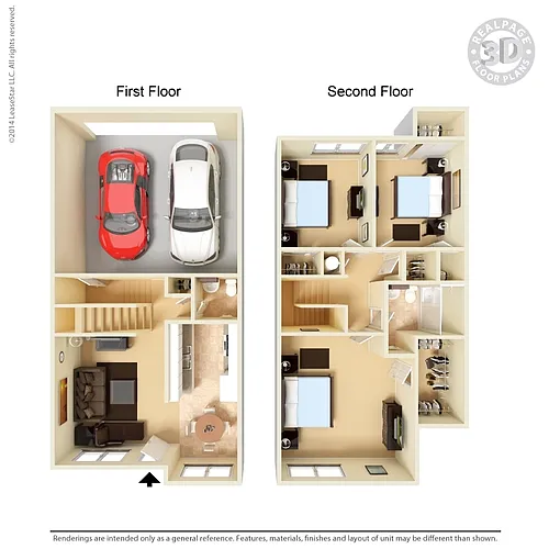 Floor plan 3 Bedroom Townhome