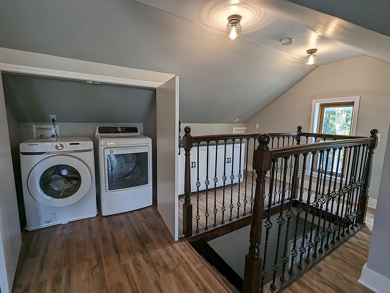 In unit washer dryer in the attic