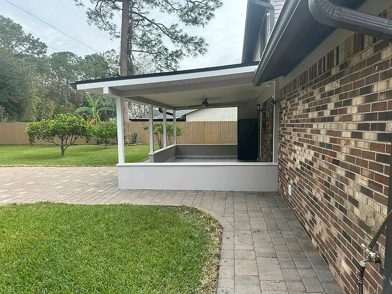 Porch and backyard area