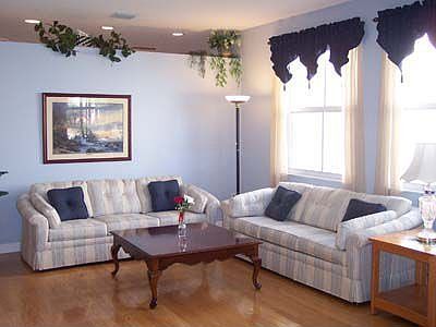 Living Room - real wood floors!