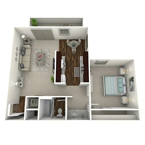 Floor plan Timbers- 1 Bed 1 Bath
