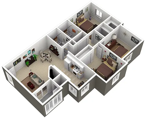 Floor plan 3x2B