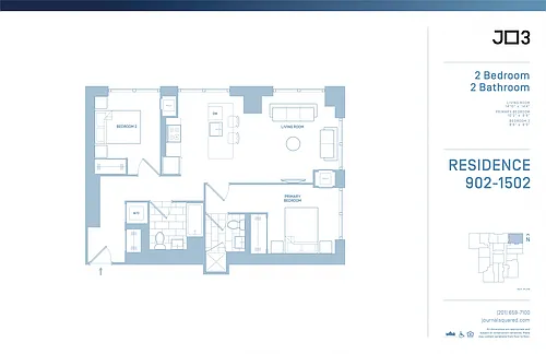 Floor plan 2 Bed | 2 Bath - 3