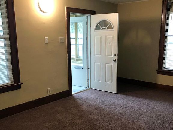 Front door, living room.