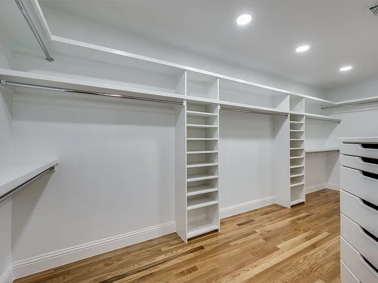 Superb built-ins at the primary closet area