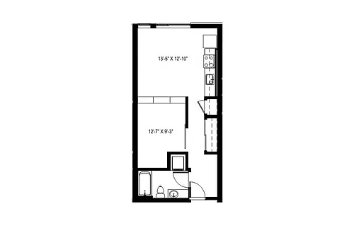 Floor plan Urban 1 Bedroom - U10