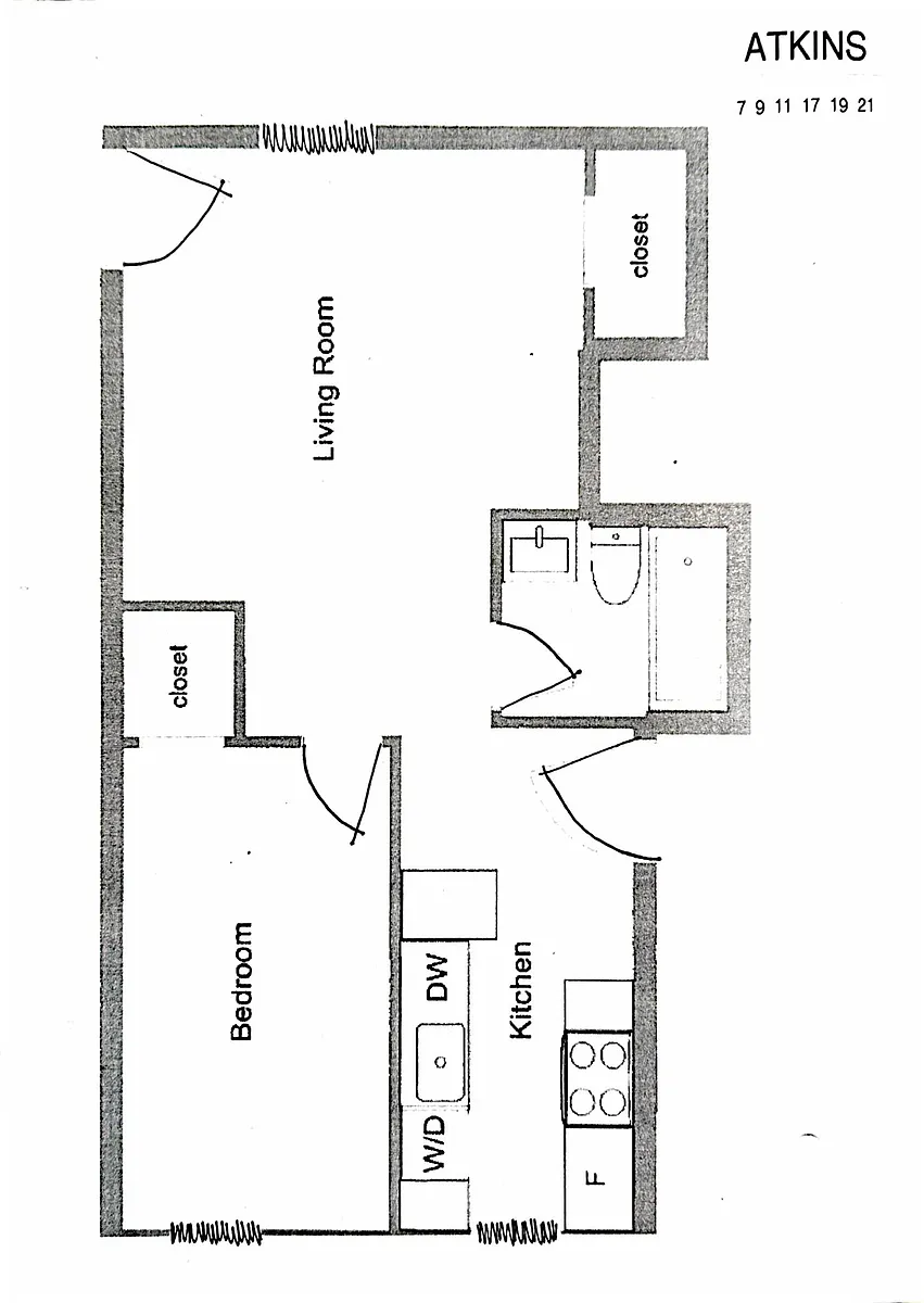 Floor plan Atkins 7 9 11 17 19 21