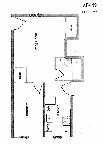 Floor plan Atkins 7 9 11 17 19 21