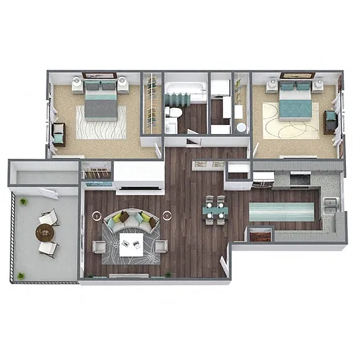 Floor plan B1: 2 Bed 1 Bath