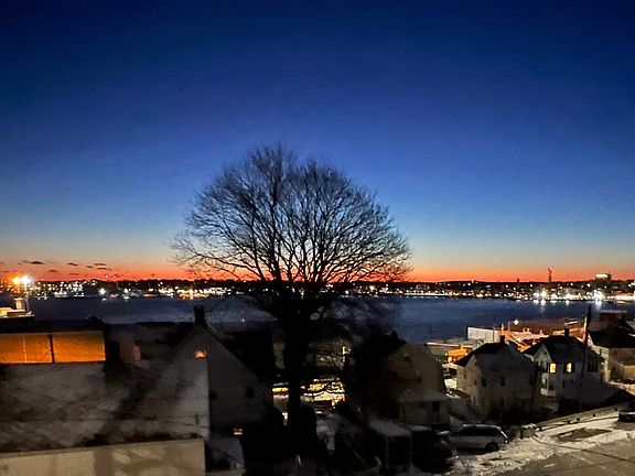 Thames River at dusk from balcony