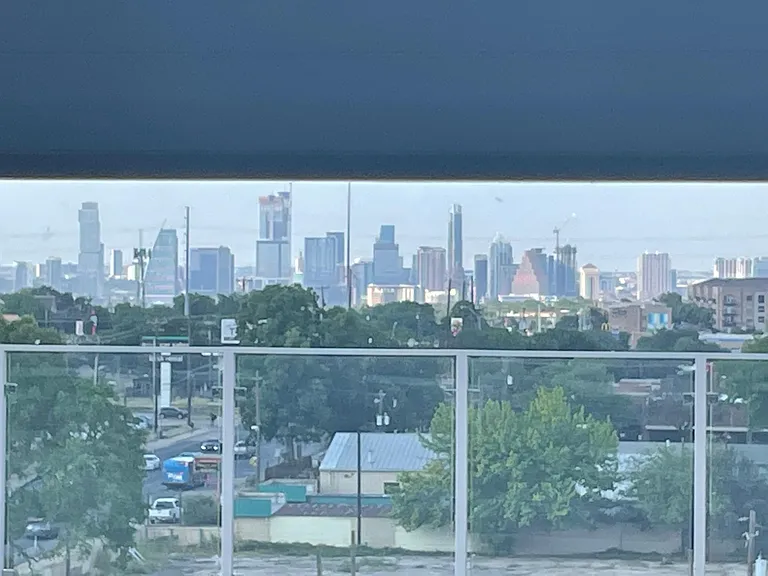View of Downtown, Penn Field and St. Edwards from the gym treadmills.