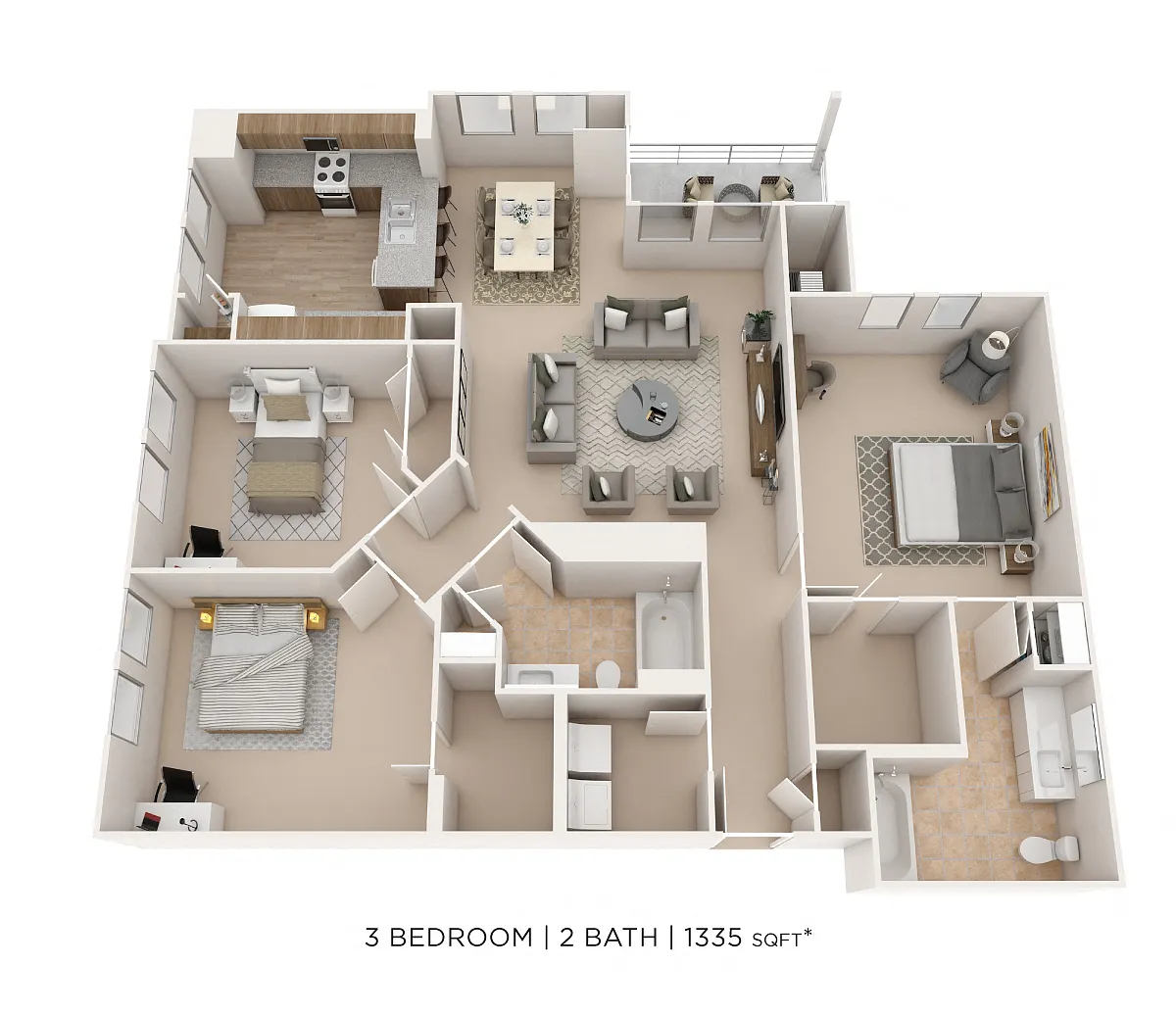 Floor plan Three Bedroom