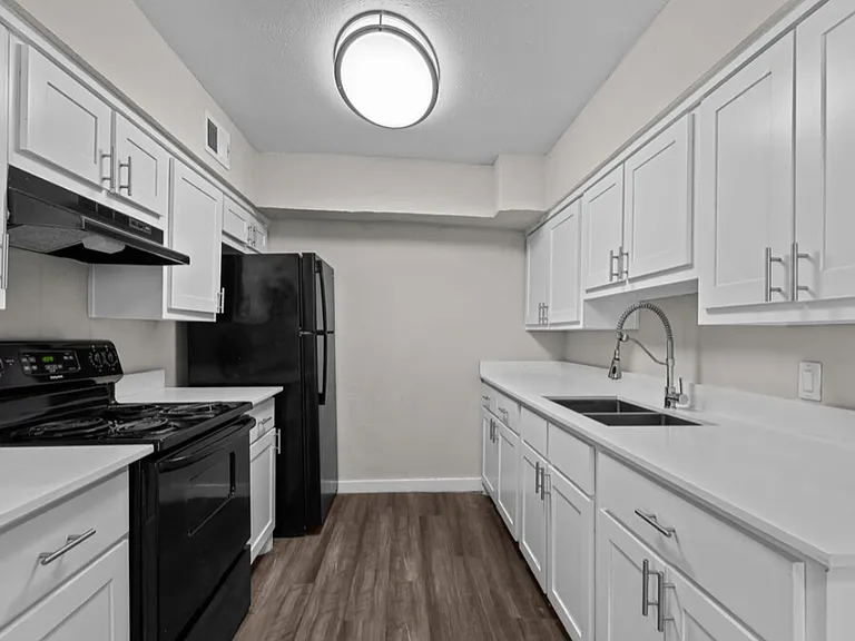 Spacious kitchen with ample cabinet storage