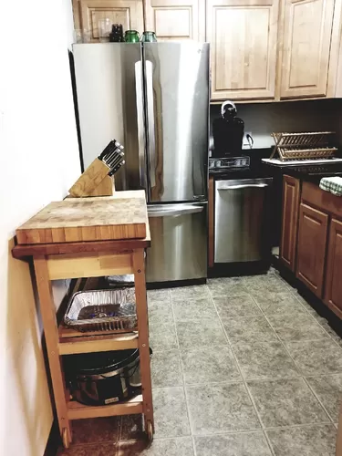 The cart is included for extra drawer and prep space.  - 2338 Almond St