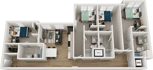 Floor plan 4BR/4BA - D1
