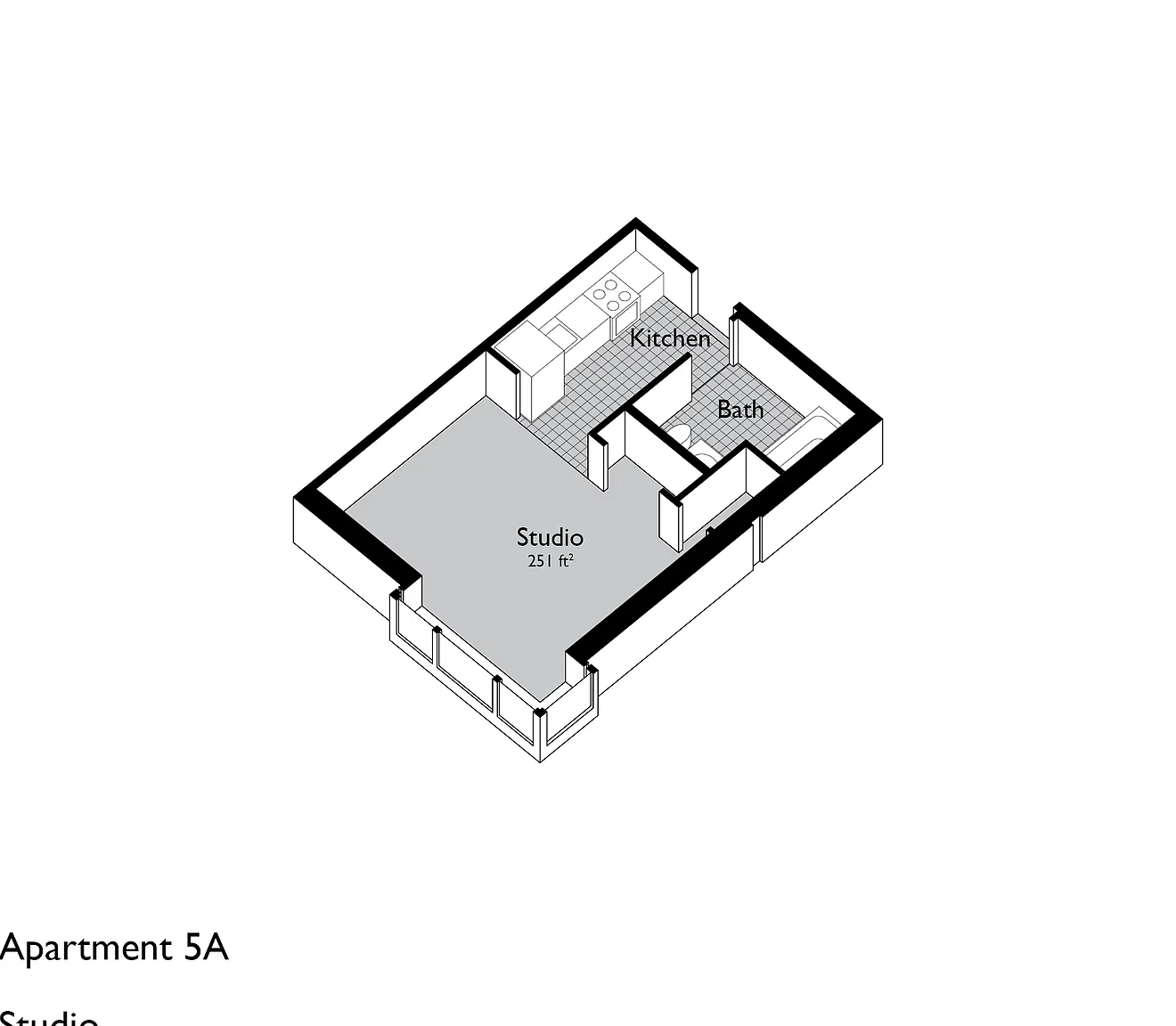Studio, 550 sqft, $2,250 — Photo 2