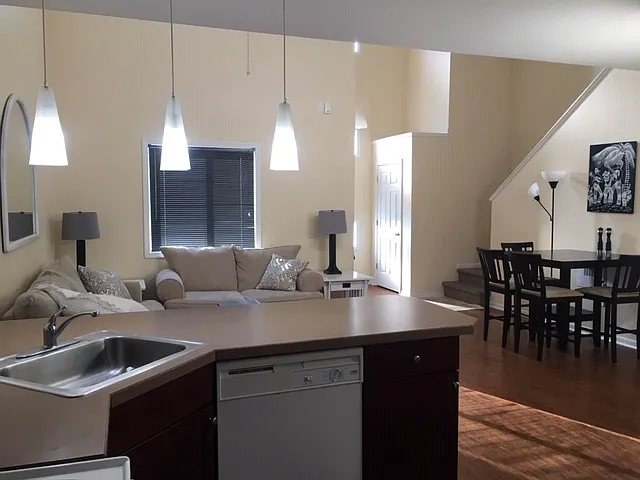 Looking toward the front door from kitchen