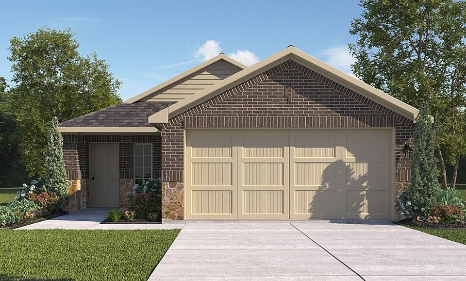 Front Elevation-D.R. Horton''s Amber floor plan elevation B-All Home and community information, including pricing, included features, terms, availability and amenities, are subject to change at any time without notice or obligation. All Drawings, pictures, photographs, video, square footages, floor plans, elevations, features, colors and sizes are approximate for illustration purposes only and will vary from the homes as built.