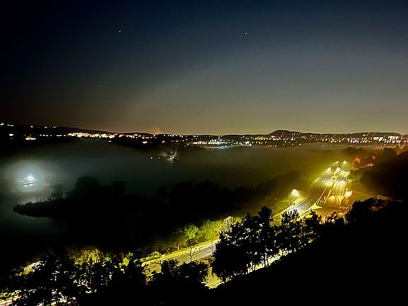 Evening balcony view