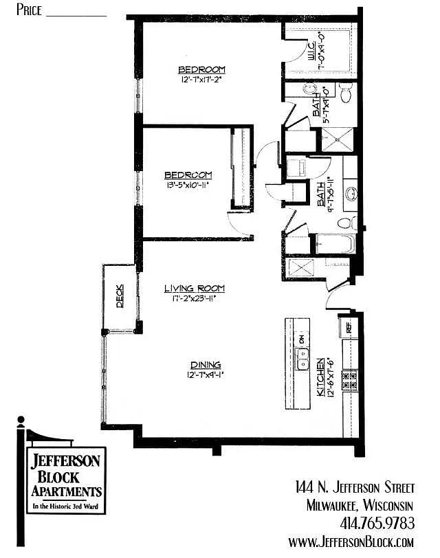Floor plan 2 Bed / 2 Bath - 1,508 SF