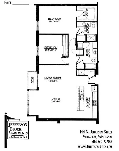 Floor plan 2 Bed / 2 Bath - 1,508 SF