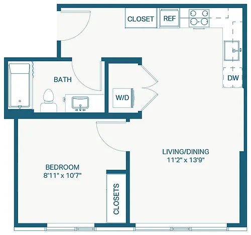 Floor plan 1x1 C12 Puget