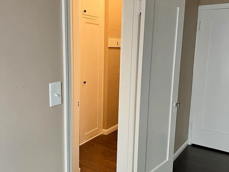 Bedroom looking into walk-in closet / vanity area