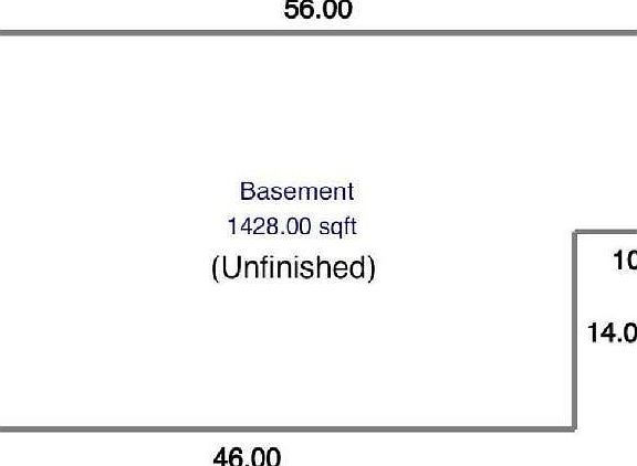 Basement open space for storage or game room