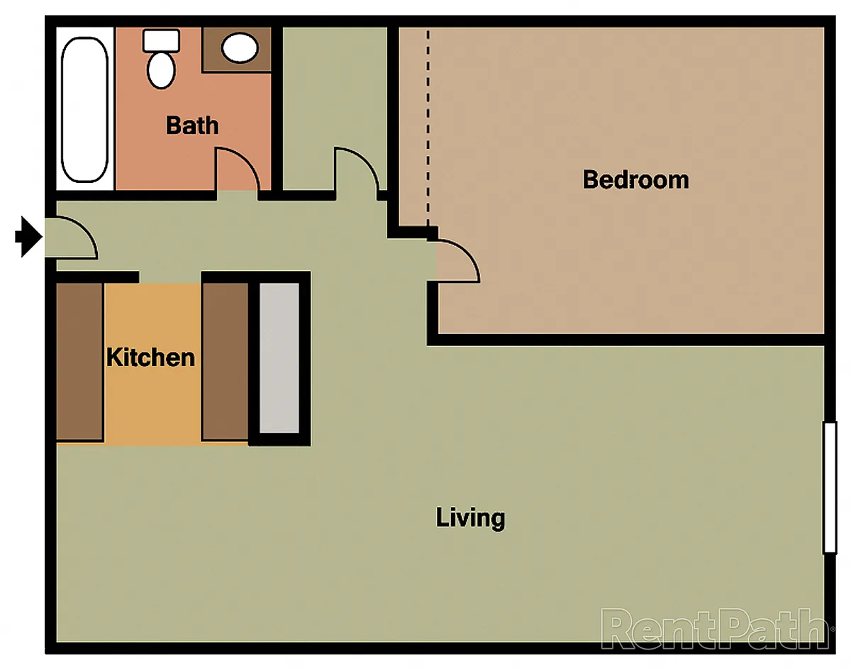 Floor plan 1 Bedroom 1 Bath