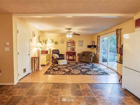 From the kitchen showing the living room. 