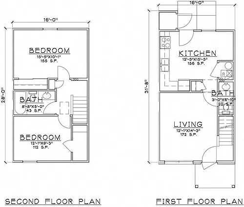 Floor plan 2 Bedroom Unit