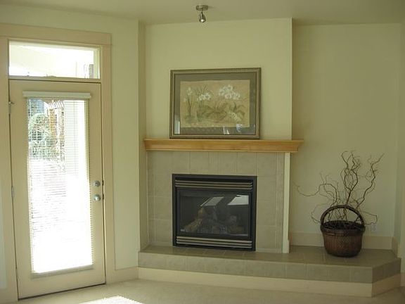 Door to patio and fireplace