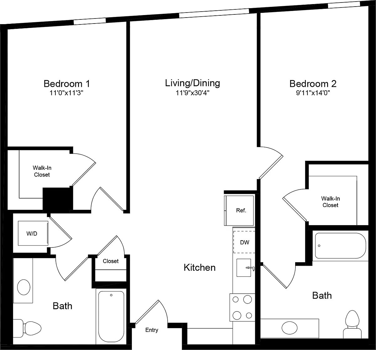 Floor plan 2A - Angled
