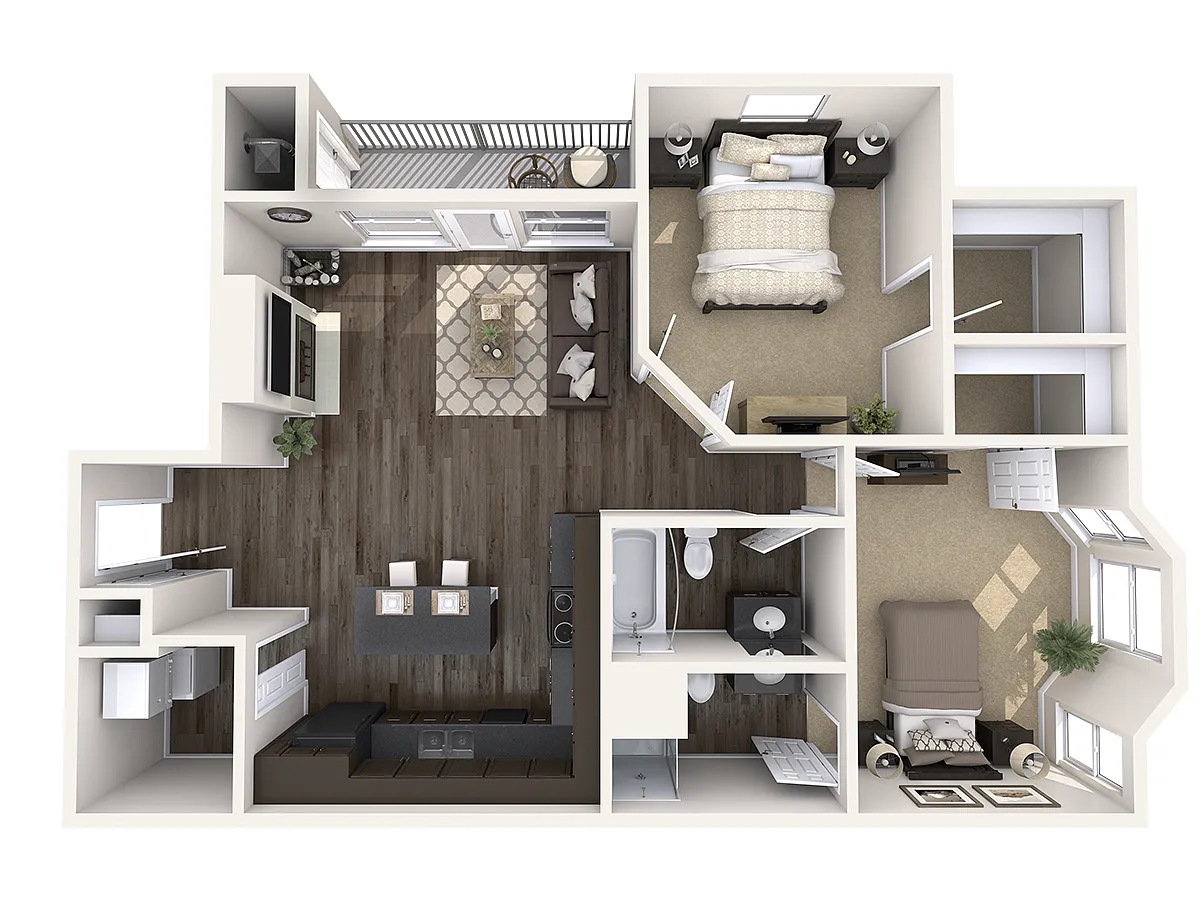 Floor plan 2 Bed 2 Bath