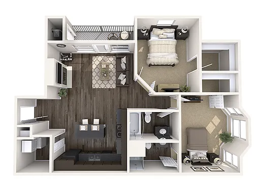 Floor plan 2 Bed 2 Bath
