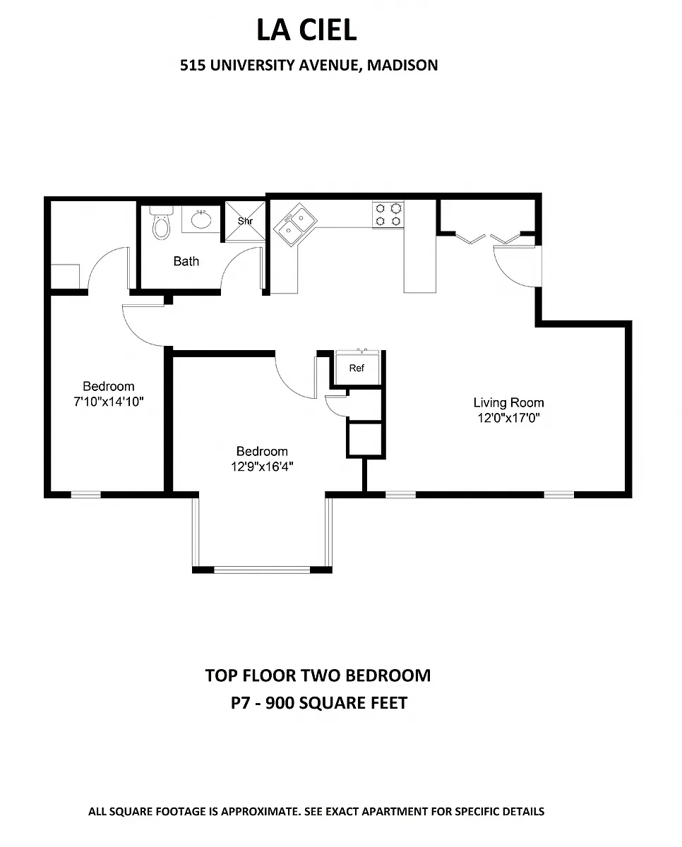 Floor plan Top Floor Two Bedroom