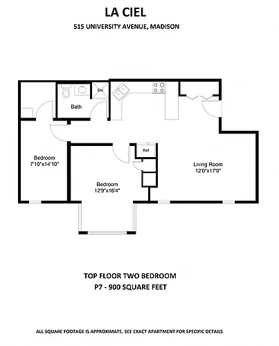 Floor plan Top Floor Two Bedroom