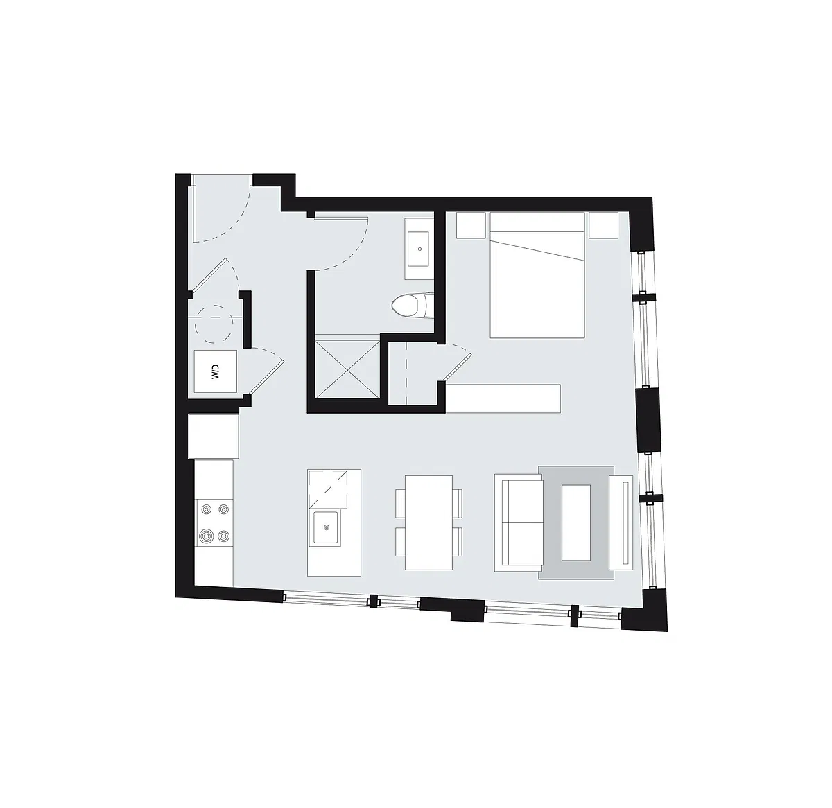Floor plan One Bedroom Style O