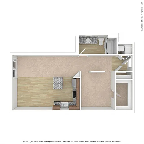 Floor plan Open 1 Bedroom A