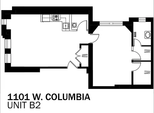 Floor plan 1bd/1b B2