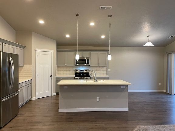 kitchen and dining area